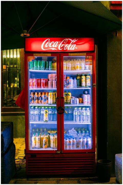 Brightly Lit Beverage Fridge