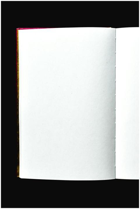 High-resolution image of an open notebook with bla