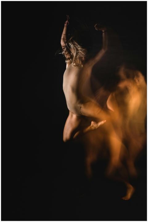 Artistic nude dance portrait with motion blur crea