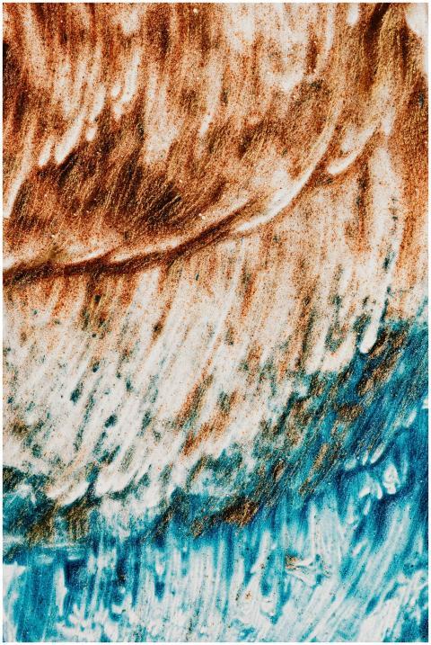 Closeup of picture of sea and ground made of blue