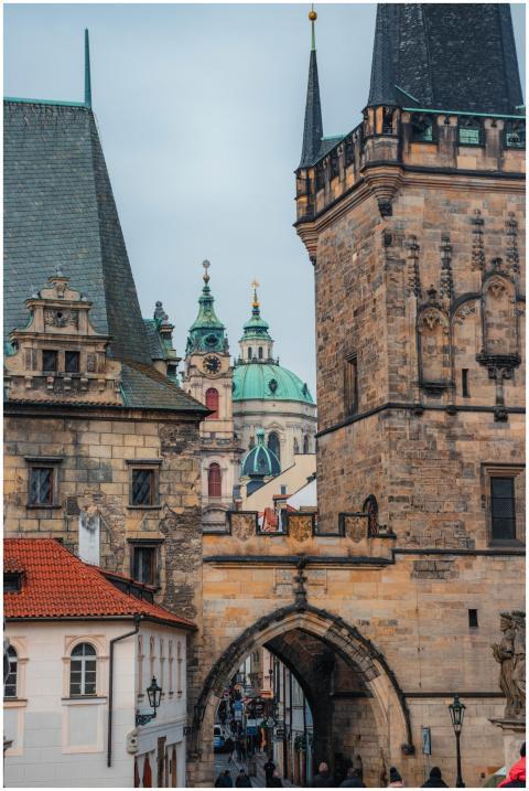 Charming view of Prague's historic architecture wi