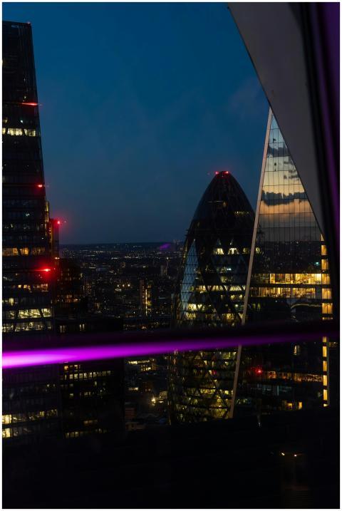 Stunning view of London's skyline featuring the Gh