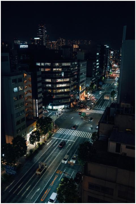 Capture of Tokyo's bustling streets at night, show
