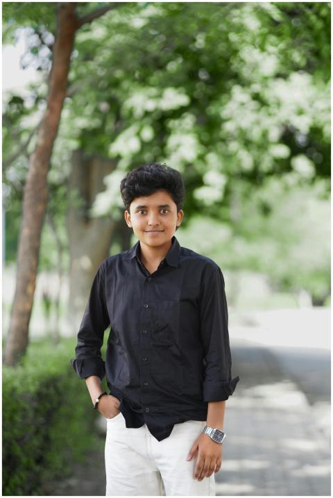 Young Man Posing Outdoors