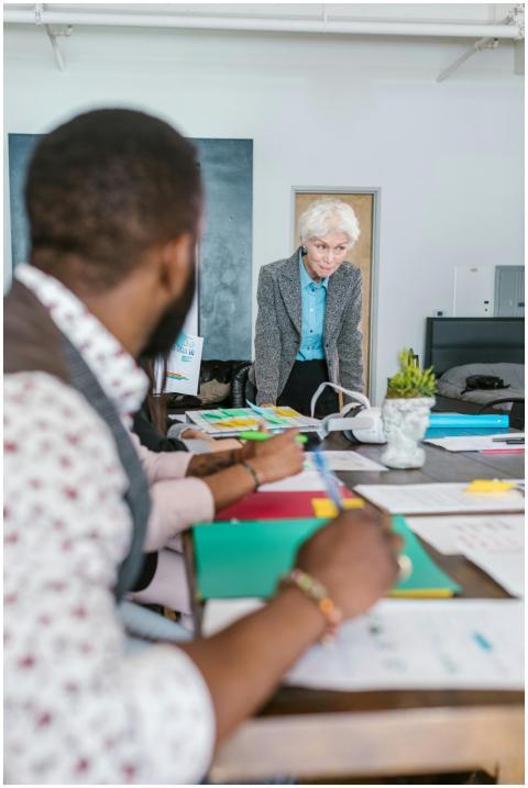 Diverse group of entrepreneurs brainstorming in a