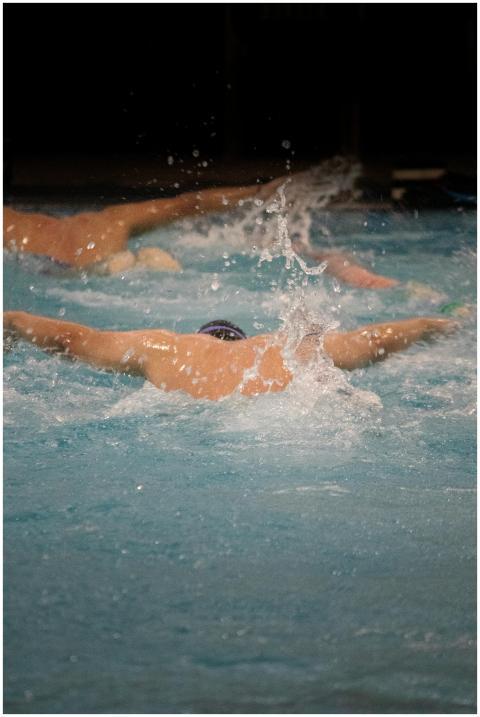 Swimmers in action during a competition in San Lui
