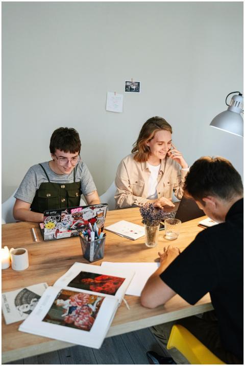 Dynamic group of young professionals collaborating