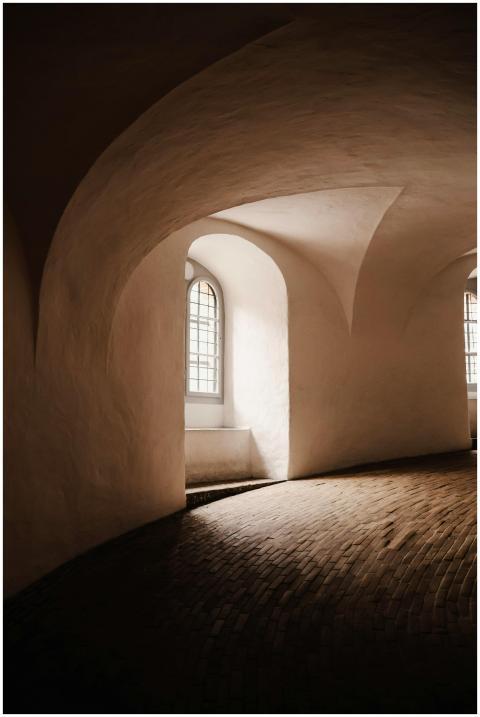 A stunning view of curved architecture and arched