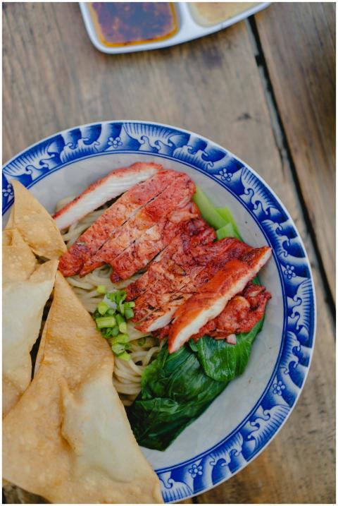 Delicious Indonesian chicken noodle dish with vege