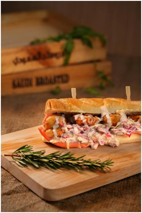 Delicious crispy chicken sandwich with creamy cole