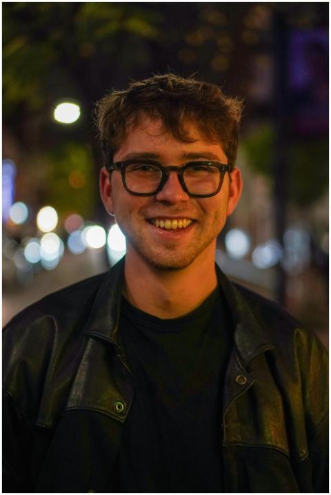 Night Portrait Smiling Man