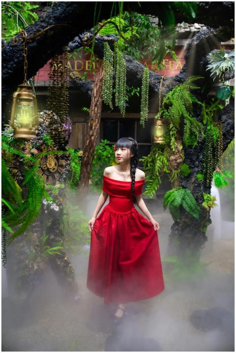 Enchanting Woman Red Dress
