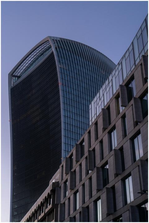 View of London's iconic skyscraper, blending moder