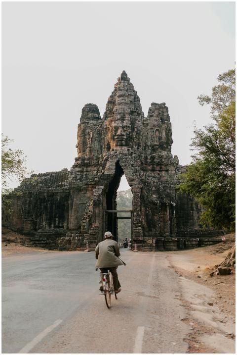 A cyclist rides a bicycle through the iconic South