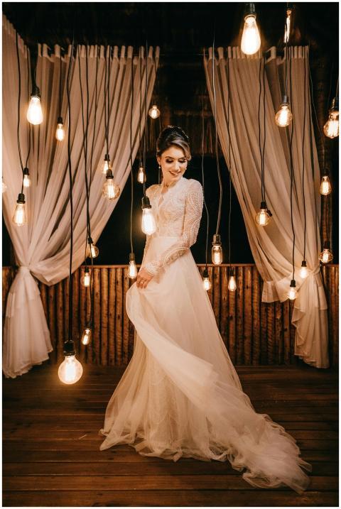 A stunning bridal photoshoot featuring a model in