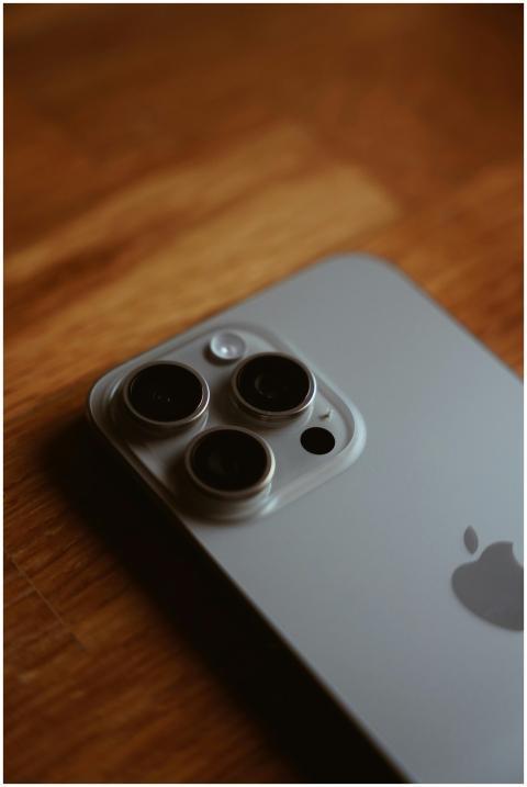 Detailed shot of a modern smartphone with triple c