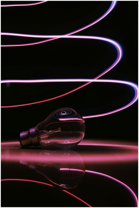 Creative long exposure shot of a light bulb with c