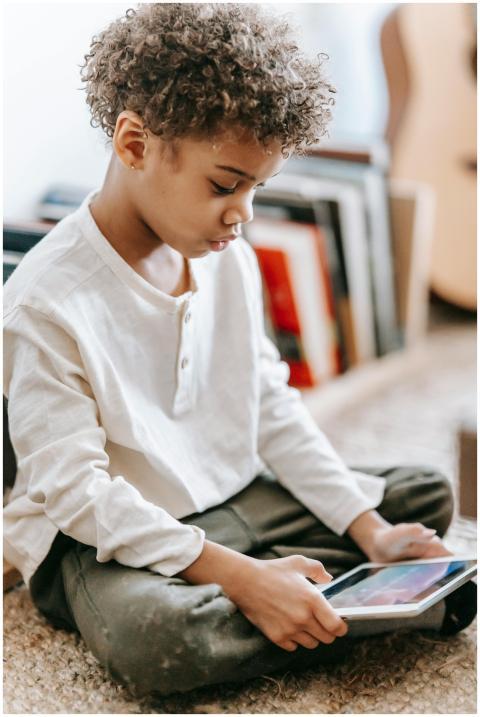 Full body side view of concentrated Africa America