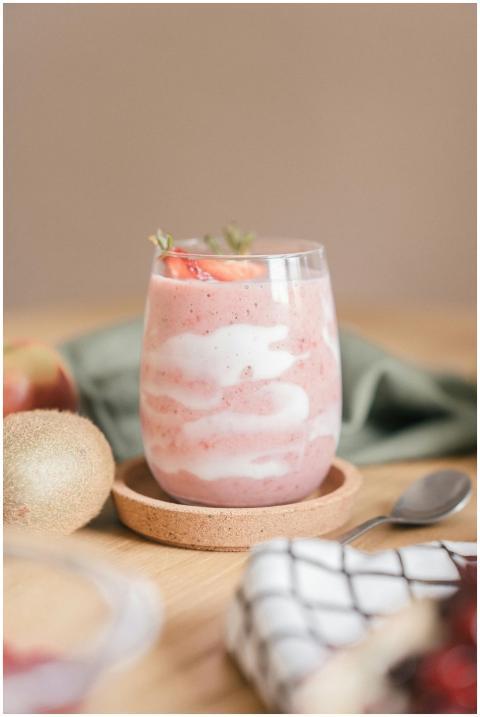 Creamy strawberry yogurt parfait with fresh fruit