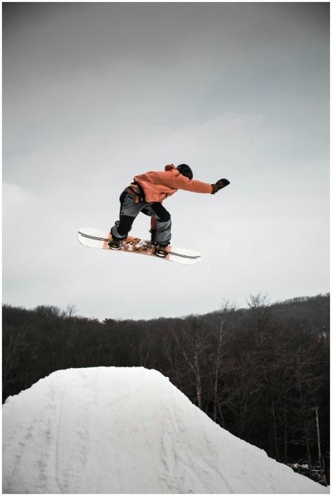 Capture the excitement of snowboarding with this a