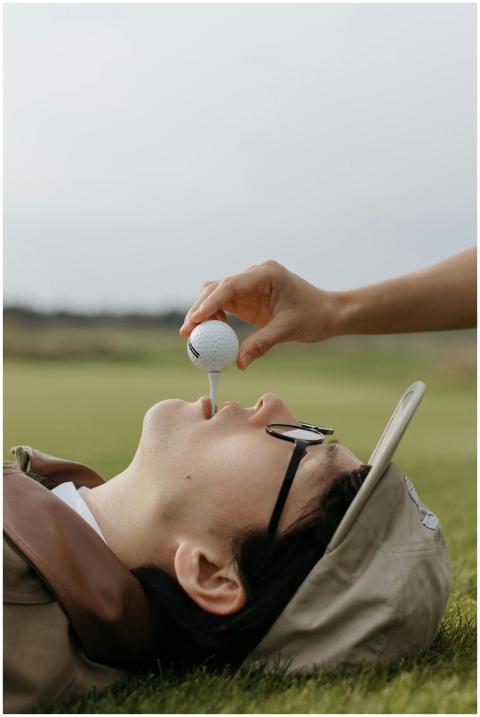 Unique concept photo of a person lying on grass wi