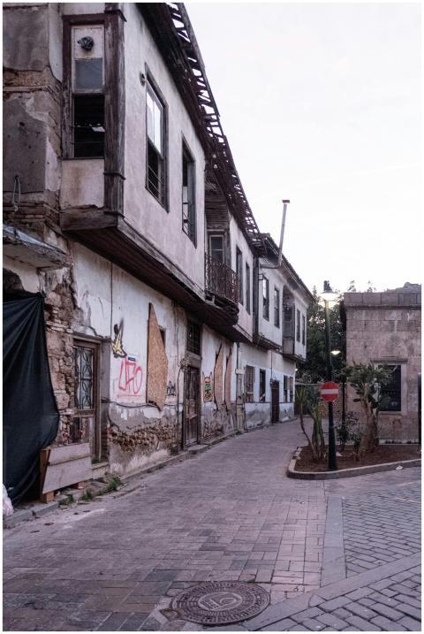 Explore a nostalgic urban alley with weathered bui