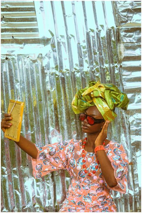 Woman Taking Selfie Traditional