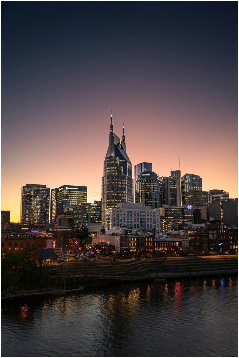 Stunning view of Nashville's skyline with AT&T Bui