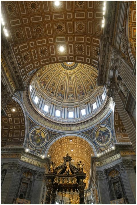 Intricate ceiling and architecture of St. Peter's