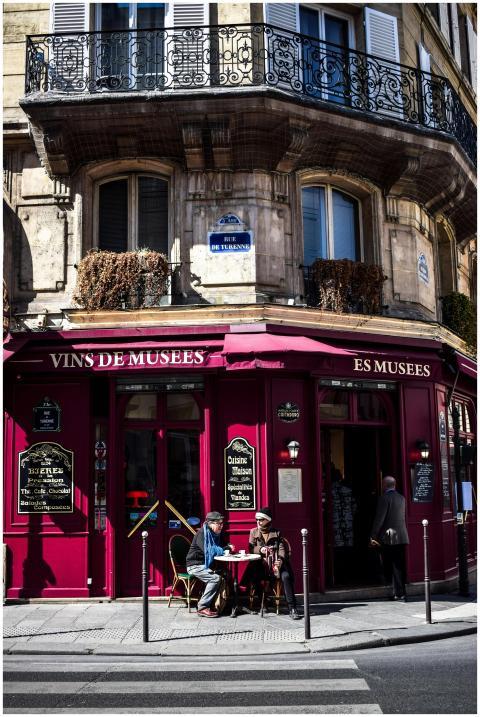 A classic Parisian café in the vibrant city settin