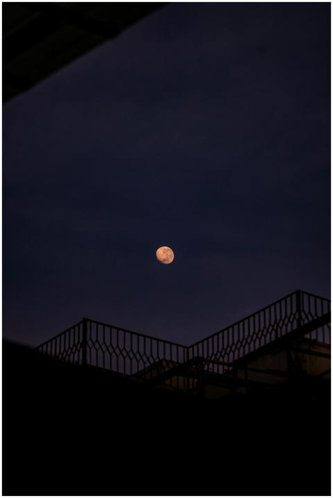 A captivating view of the half moon against a dark