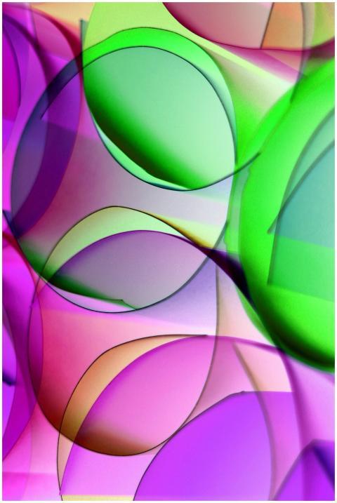 Vibrant abstract art featuring overlapping colorfu