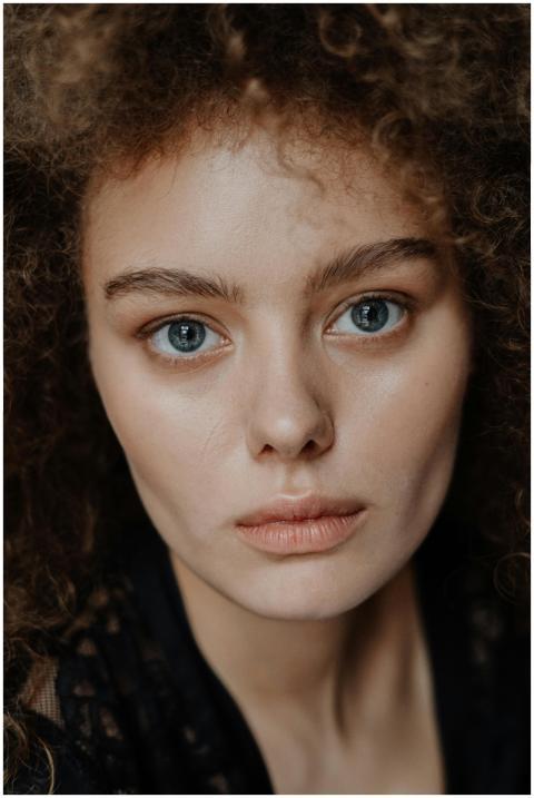 Intimate close-up portrait capturing the natural b