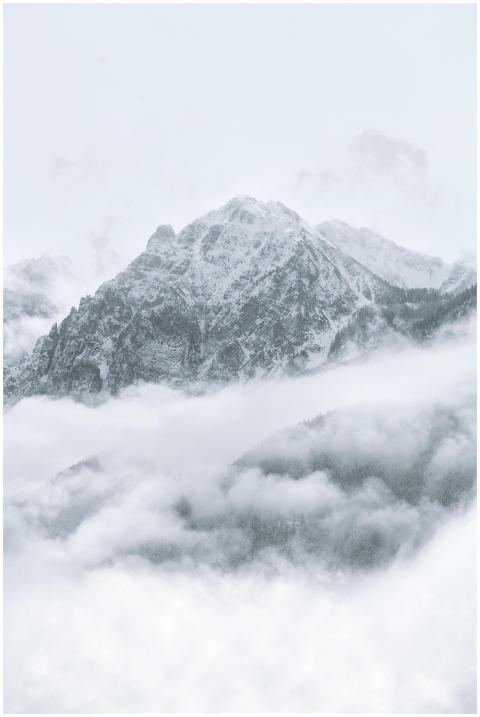 Breathtaking winter scene of a snow-covered mounta