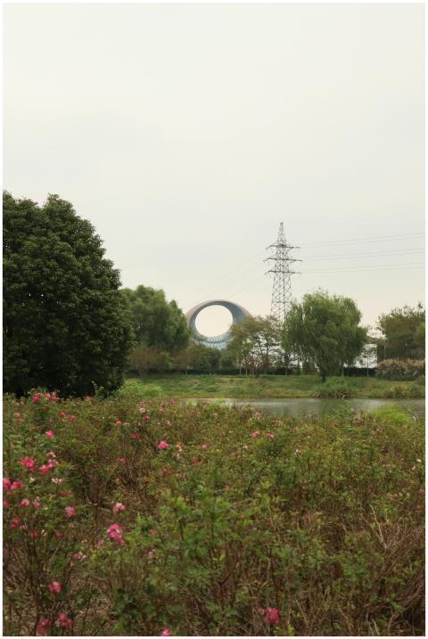 Modern Circular Building Suburban