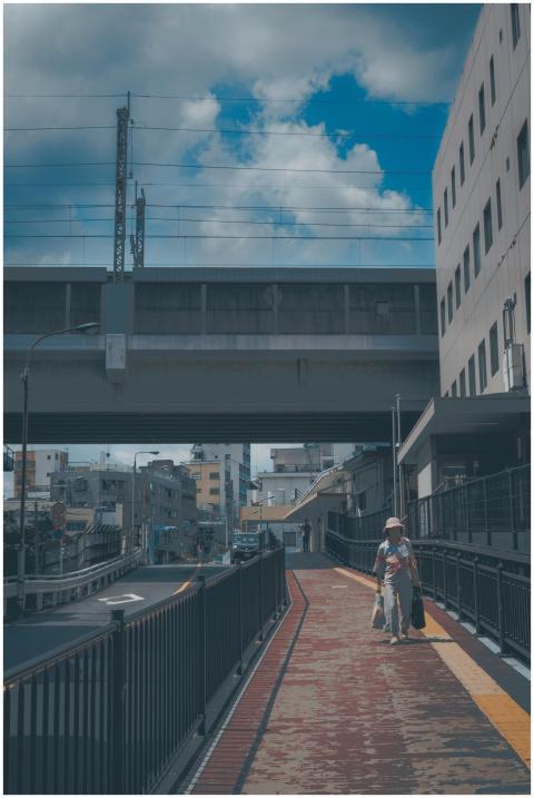 Street view in Tokyo's Kita Ward with modern archi