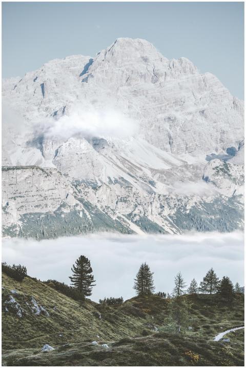 A breathtaking view of snow-capped mountains with