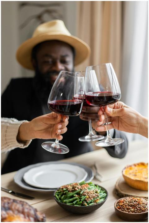 A diverse group of friends enjoying a celebratory
