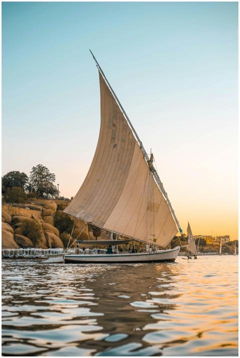 Scenic view of a traditional Egyptian felucca sail