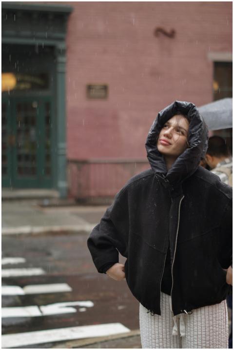 Young Woman Rainy New