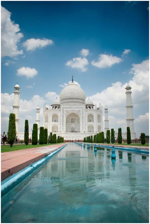 Breathtaking shot of the iconic Taj Mahal under a