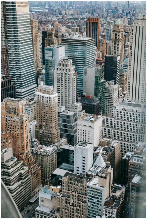 High-angle view of New York City skyscrapers captu
