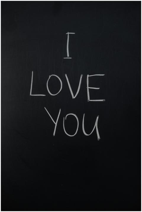 A simple and emotional 'I Love You' message hand-l