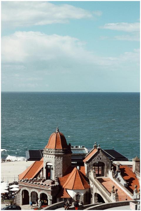 Scenic view of historical architecture by the ocea