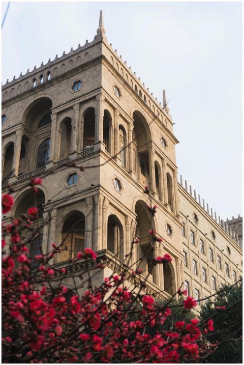 Majestic Architecture Blossoming Flowers