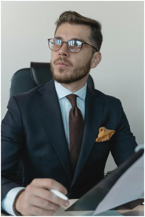 Young professional businessman wearing a suit and