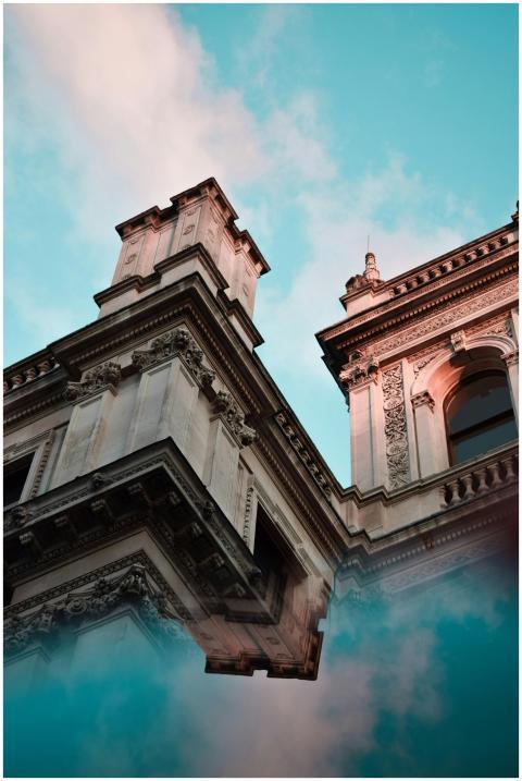 A beautiful low angle shot of historic architectur