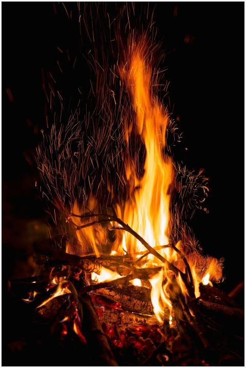 Vivid Campfire Glowing Sparks