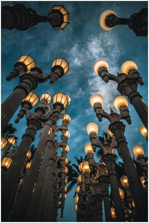 Captivating view of the Urban Light installation a