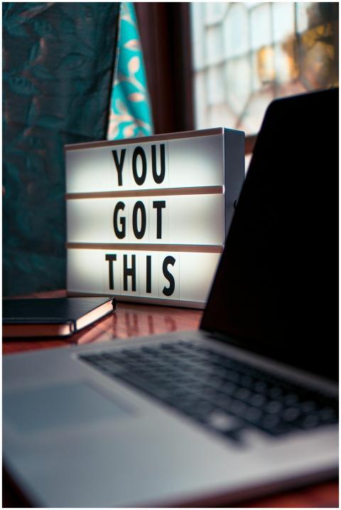 Illuminated lightbox with a motivational quote bes